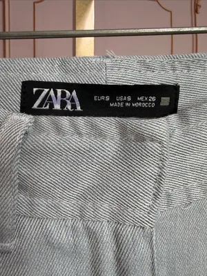 Zara Light Gray High Rise Wide Leg Jeans Full Length Denim Pants. Size S thumbnail 5