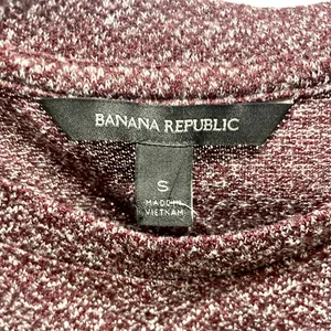 Banana Republic Long Maroon & White Sleeveless Top w/Side Bottom Slits Sz S thumbnail 4