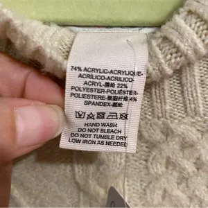 Free People Cream Harbour Stripe Cable knit Poncho Sweater Sz O/S NWT thumbnail 7
