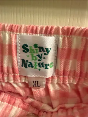 Pink Gingham High-Waist Women's Shorts thumbnail 2