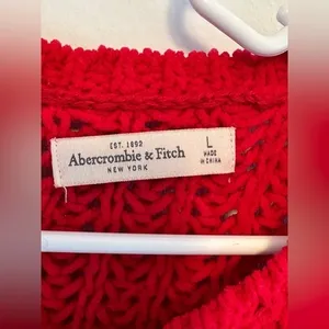 Abercrombie & Fitch SZ L Womens Bright Red‎ Open Weave thumbnail 6