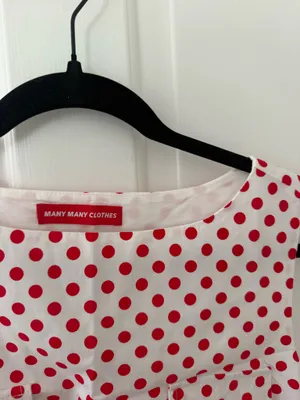 Red Polka Dot Mini Dress many many clothes Size L thumbnail 5