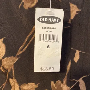 Old Navy brown and tan floral, print pencil skirt thumbnail 7