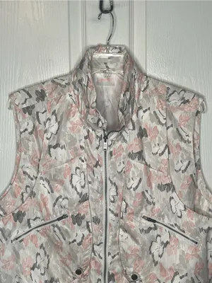 Free People Movement Off The Grid Sz L Utility Vest Ivory Floral Hooded NWT thumbnail 3
