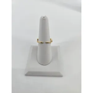 Unbranded Ring Womens 7.5 Floral Bypass Pink Faux Pearl Gold Tone EUC thumbnail 3