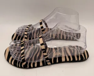 TKEES Gemma Zebra Print Strappy Flat Slide Sandals Womens US 8/ EU 39 thumbnail 1