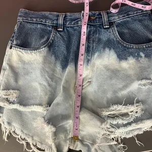 Abercrombie & Fitch Y2K Vtg Dip Dye High Rise Cut Off Denim Shorts 8 Distressed thumbnail 6