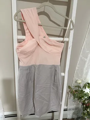 ASOS One-Shoulder Pink and Light Gray Cocktail Dress thumbnail 6
