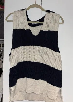 ZARA Striped Vest Sweater thumbnail 1