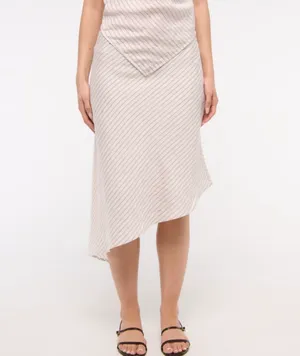 Abercrombie Mid Rise Asymmetrical Hem Midi Skirt thumbnail 2
