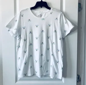 J.Crew Tennis Print Tee — Tenniscore Aesthetic thumbnail 1