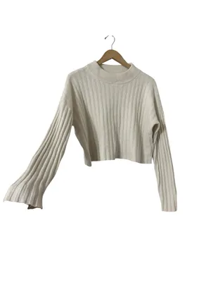 MADEWELL Levi Wool Long Sleeve Crop Sweater Pullover Top thumbnail 6