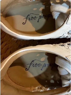 Free People Wimberly White Woven Sneakers with Gum Sole New w/ Box 8.5 thumbnail 5