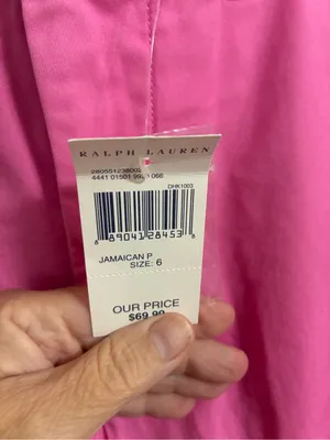 Women’s Ralph Lauren Sport Pink Chino Pants - Ankle Fit NWT 6 thumbnail 6