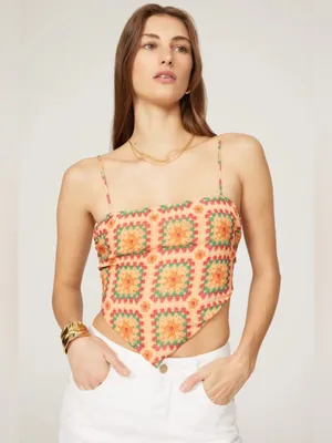 Slate & Willow Scarf Hem Crop Top Size Medium thumbnail 3
