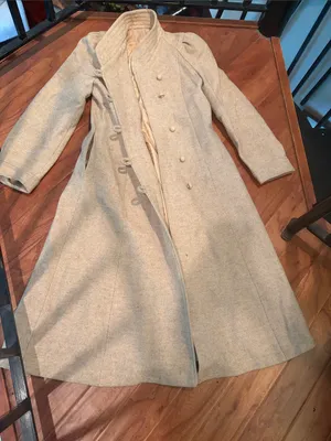 Non Signe Wool Blend Long Toggle Coat in Creme Tan Size M thumbnail 1