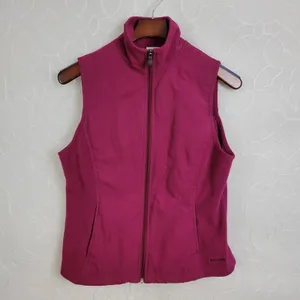 Columbia Womens Jacket Vest Sz S Pink Mock Neck Full Zip Fleece Paneled Lined thumbnail 7
