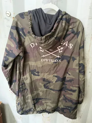 Dark Seas Small Camouflage Hooded Jacket with Black Fleece Lining thumbnail 2