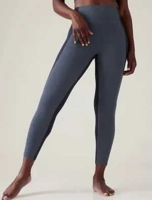 Athleta M Transcend Color Block 7/8 Tight Leggings Women’s Medium Granite Blue thumbnail 1