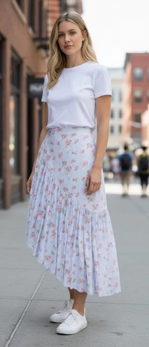 NEW Abercrombie & Fitch Asymmetrical Ruffle Maxi Skirt Cottagecore Fairy ST thumbnail 1