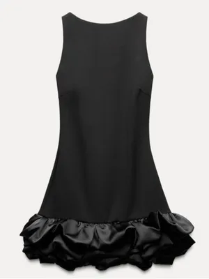 Zara Combination Puff Hem Jumpsuit Dress thumbnail 1