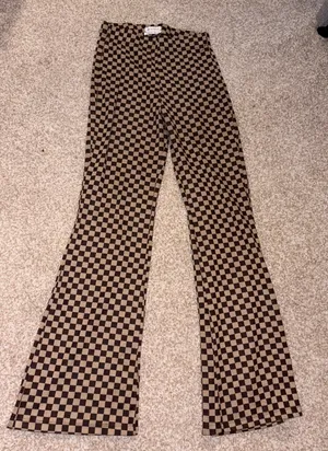 Urban Outfitters Checkered Flare Pants Stretchy thumbnail 1