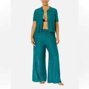 Hurley Lightweight Crochet 2-Piece Swim Cover-Up Set. thumbnail 2