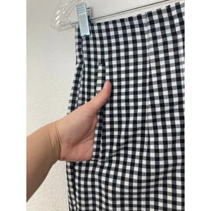 Zara Buffalo Plaid Casual Retro Business Casual Black White Straight Taper Pants thumbnail 2