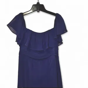 Blue Maxi Formal Dress 8 Ruffle Sleeve Off Shoulder HOCO Eveningwear Wedding thumbnail 3
