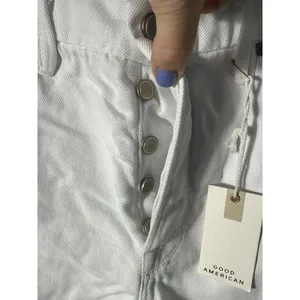NWT Good American Size 10‎ White Good Boy Button Fly Cropped Jeans Altered #J9-5 thumbnail 5