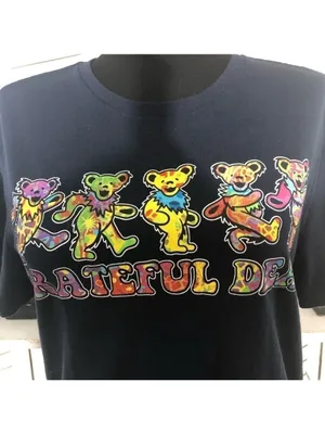 Grateful Dead dancing bears T-shirt music concert band grunge 70s nostalgia rock thumbnail 3