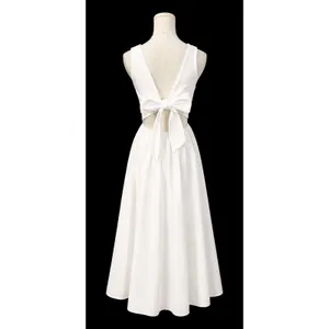 New! Petal & Pup Lillie Maxi Dress White Open Back Tie Smocked Midi Dress Small thumbnail 5
