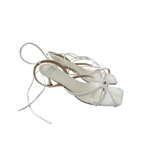 Chase + Chloe Wraparound Sandals‎ Size 8 OffWhite Square Open Toe thumbnail 6
