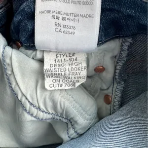 Mother High Waisted Looker Ankle Fray Jeans Walking on Coals Size 24 thumbnail 10