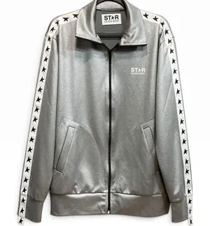 Golden Goose Star Logo Textured Metallic Track Jacket Size L Made Italy Rare thumbnail 1