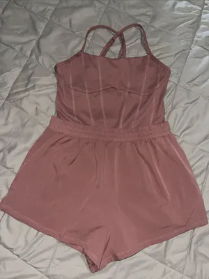 Victoria’s Secret PINK Dusty Rose Romper • Strappy Back • Size M thumbnail 1