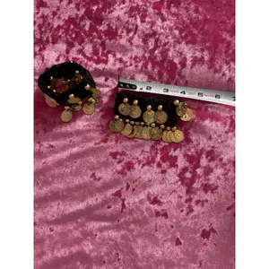 Gypsy Halloween Accessories Belly Dance Costume Hip Scarf Coins Beads Gold thumbnail 10