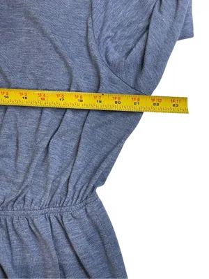 Casual Heathered Blue Drawstring Waist Dress Size 2X thumbnail 3