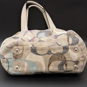 COACH 16591 Soho Linen Op Art Tote Multicolored Jacquard Canvas Shoulder Bag thumbnail 5