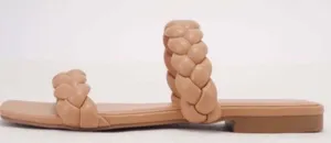 Nude/natural Vegan Leather Braided Straps Sandal thumbnail 3