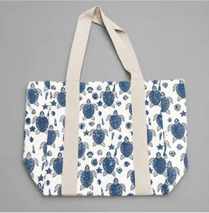 Handcrafted Canvas Bag with Block thumbnail 1