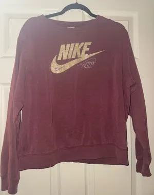 Nike Women's Crewneck Sweatshirt with Gold Logo thumbnail 1