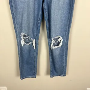 American Eagle Mom Jeans Womens 12 R Distressed‎ Light Blue Denim Casual thumbnail 7