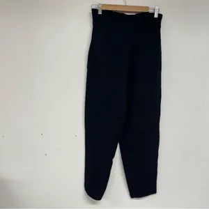 Massimo Dutti Navy Blue Knit Paperbag Waist Trouser Pants Womens 4 Casual thumbnail 5