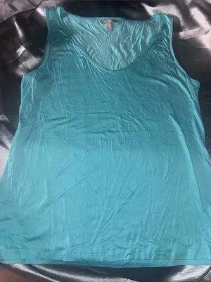 Lightweight Teal Tank Top - Casual Women's Scoop Neck thumbnail 1