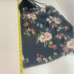 Women's S Dark Floral Nightgown‎ Top Black Lace Trim Cami Y2K Feminine Babydoll thumbnail 6