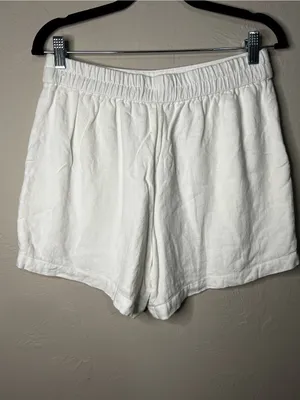 Abercrombie & Fitch White Linen‎ Viscose Pull On Lined Summer Shorts thumbnail 5