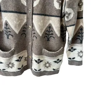 Vintage Bauhinia Lambswool Angora Southwestern Cardigan Sweater M thumbnail 4