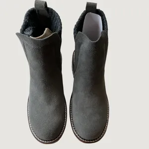 Vintage Havana Everett Grey Suede Lug Sole Ankle Boots with Knit Collar Size 5.5 thumbnail 7