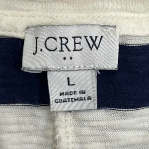 J.Crew Womens Navy Blue White Striped Sleeveless‎ Cotton T-Shirt Mini Dress L thumbnail 2